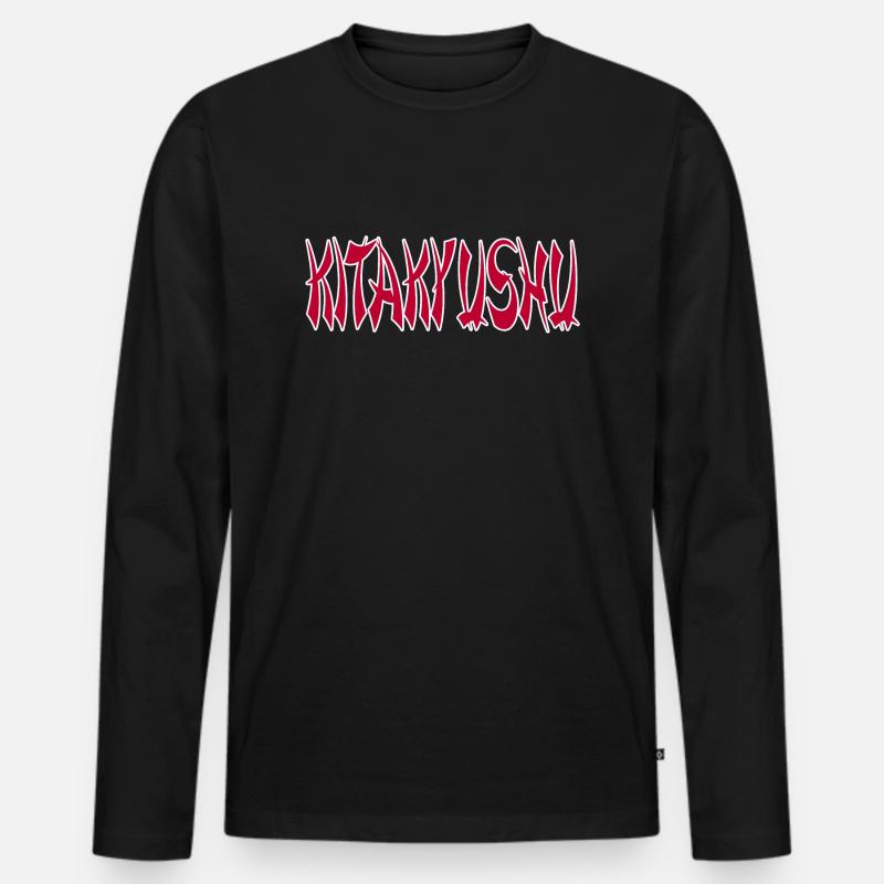 Kitakyūshū Kitakyushu - Männer Premium Bio Langarmshirt - Schwarz