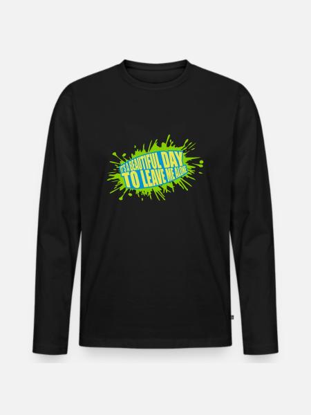 leave me alone day - Men's Premium Organic Long Sleeve Shirt - black