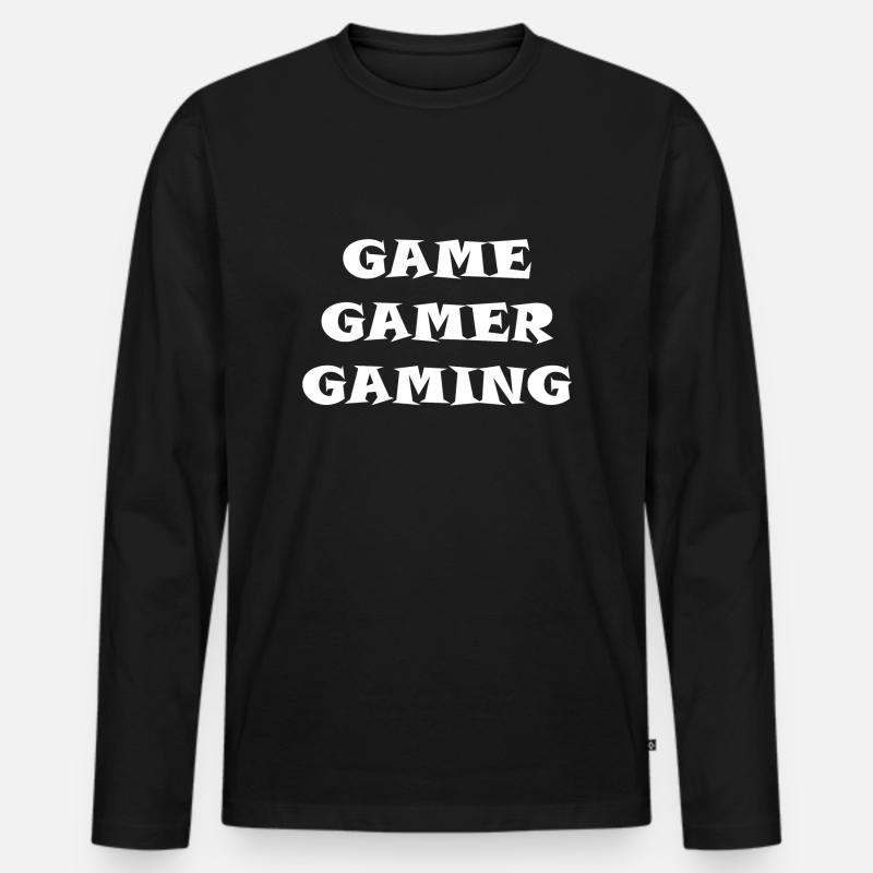 Game Gaming PC - Männer Premium Bio Langarmshirt - Schwarz