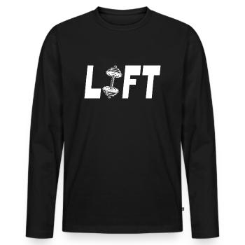 Lift Workout Lovers Trendy - Men's Premium Organic Long Sleeve Shirt - black - Front - Nico (187cm)