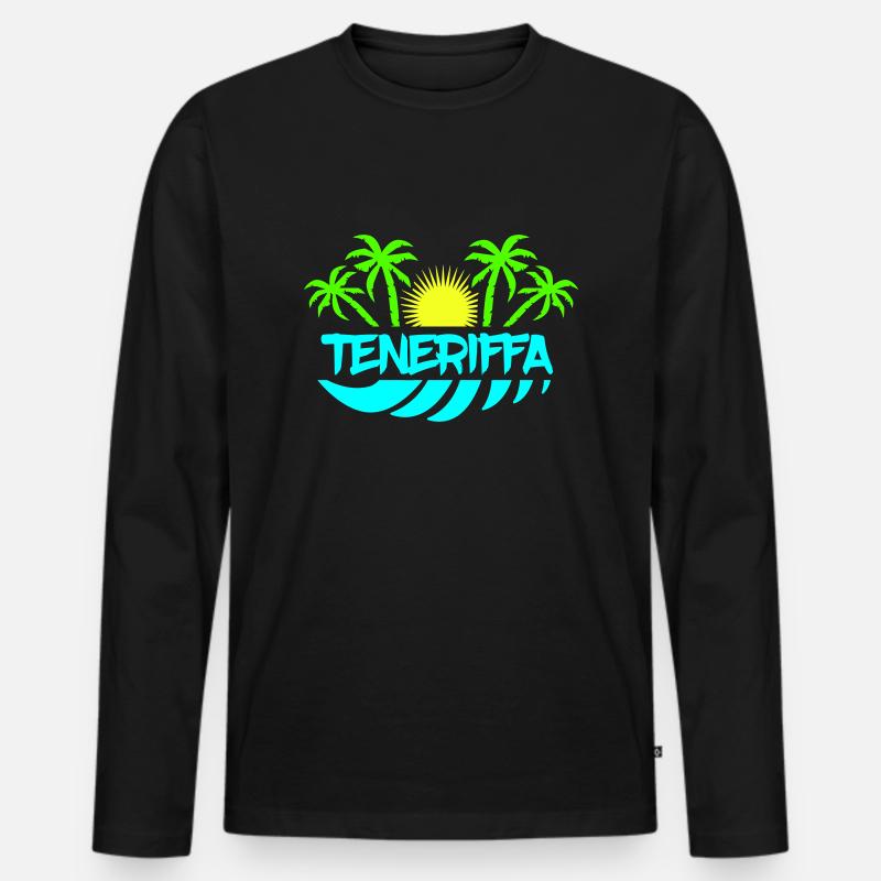 teneriffa - Männer Premium Bio Langarmshirt - Schwarz