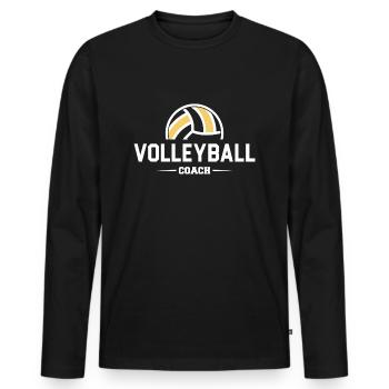 Cadeau coach Volleyball coach | Coach Volleyball - T-shirt manches longues Premium bio Homme - noir - Devant - Nico (187cm)