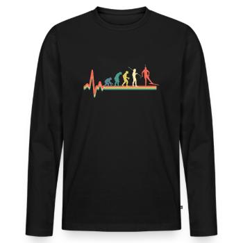 Evolution Biathlon Sports d’hiver Rétro - T-shirt manches longues Premium bio Homme - noir - Devant - Nico (187cm)