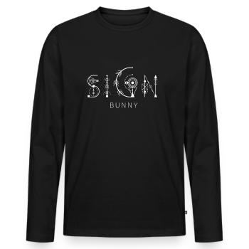 SIGN BUNNY 2 - Men's Premium Organic Long Sleeve Shirt - black - Front - Nico (187cm)
