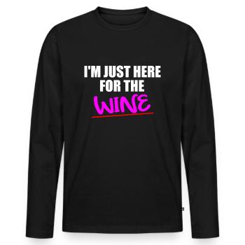Juste là pour la citation amusante du vent - T-shirt manches longues Premium bio Homme - noir - Devant - Nico (187cm)
