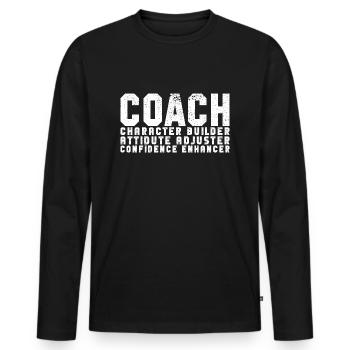 Coach Character Builder Attitude - Männer Premium Bio Langarmshirt - Schwarz - Vorne - Nico (187cm)