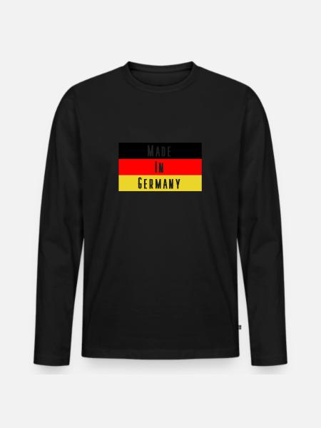 Made in Germany - Männer Premium Bio Langarmshirt - Schwarz