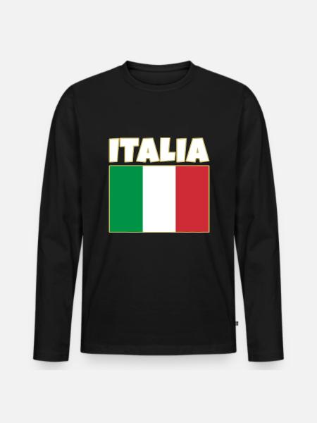 Italien, italiensk flag - Premium økologisk langærmet T-shirt til mænd - sort