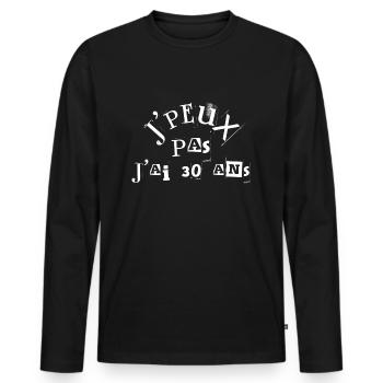 J'peux pas j'ai 30 ans - T-shirt manches longues Premium bio Homme - noir - Devant - Nico (187cm)