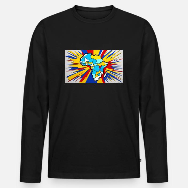 Farbe Afrikas - Männer Premium Bio Langarmshirt - Schwarz