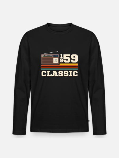 Jubiläum 1959 Retro-Klassiker - Männer Premium Bio Langarmshirt - Schwarz