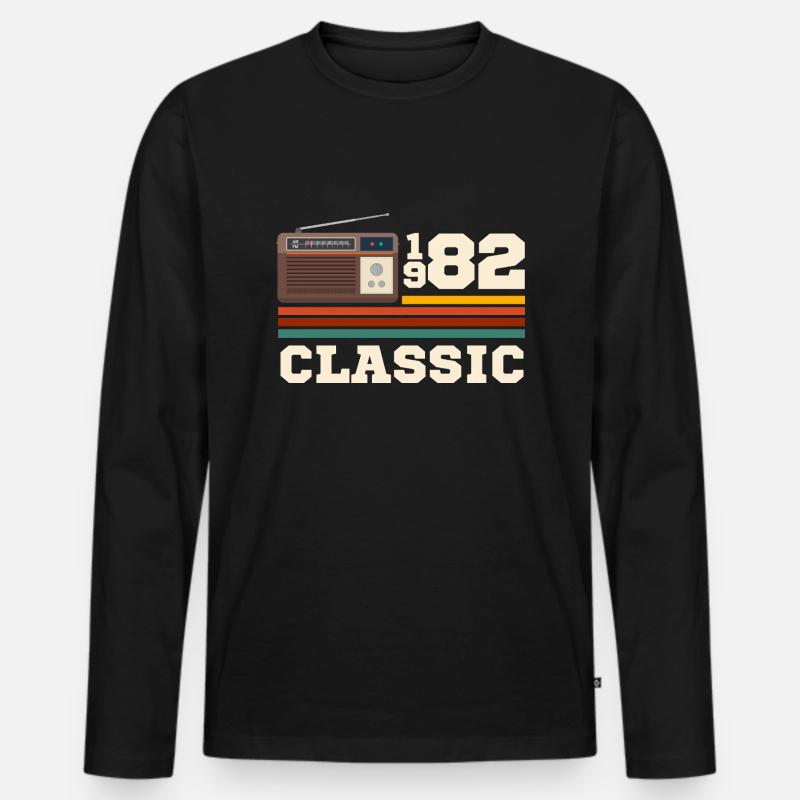 Jubiläum 1982 Retro-Klassiker - Männer Premium Bio Langarmshirt - Schwarz