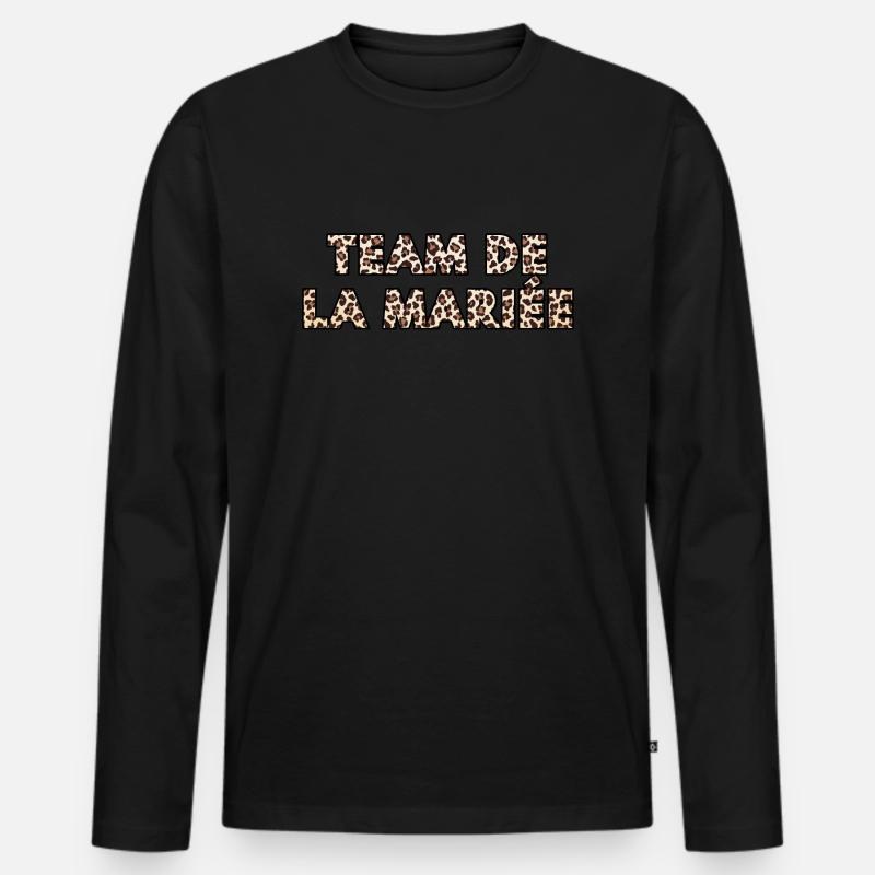 Das Team der Leopardenbraut - Männer Premium Bio Langarmshirt - Schwarz