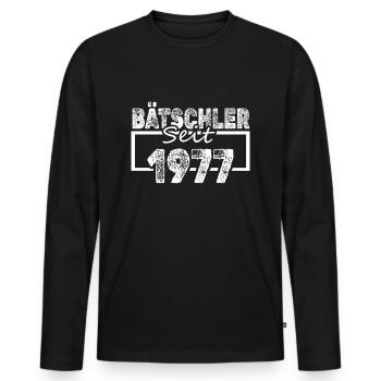 Single, 1977 - T-shirt manches longues Premium bio Homme - noir - Devant - Nico (187cm)