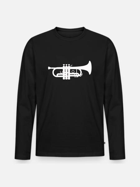 Trumpet 1 - Men's Premium Organic Long Sleeve Shirt - black