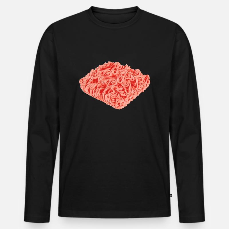 Hackfleisch - Männer Premium Bio Langarmshirt - Schwarz