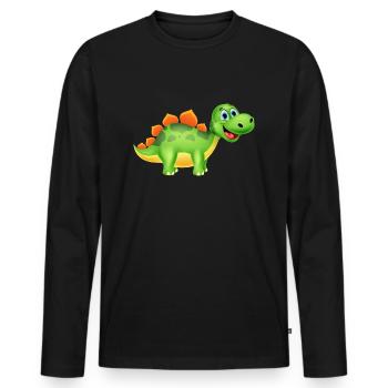 dinosaure - T-shirt manches longues Premium bio Homme - noir - Devant - Nico (187cm)