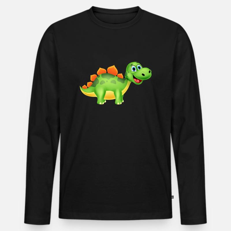 Dinosaurier - Männer Premium Bio Langarmshirt - Schwarz