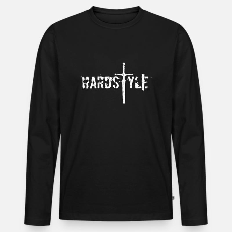 Hardstyle - Männer Premium Bio Langarmshirt - Schwarz