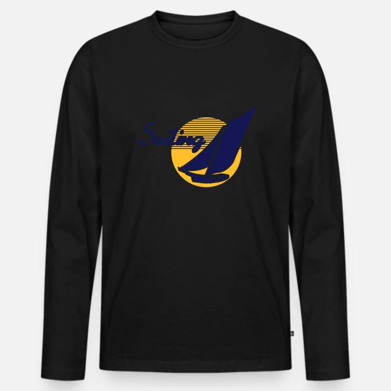 Sailing - Männer Premium Bio Langarmshirt - Schwarz