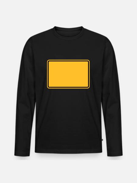 Ortsschild - Männer Premium Bio Langarmshirt - Schwarz