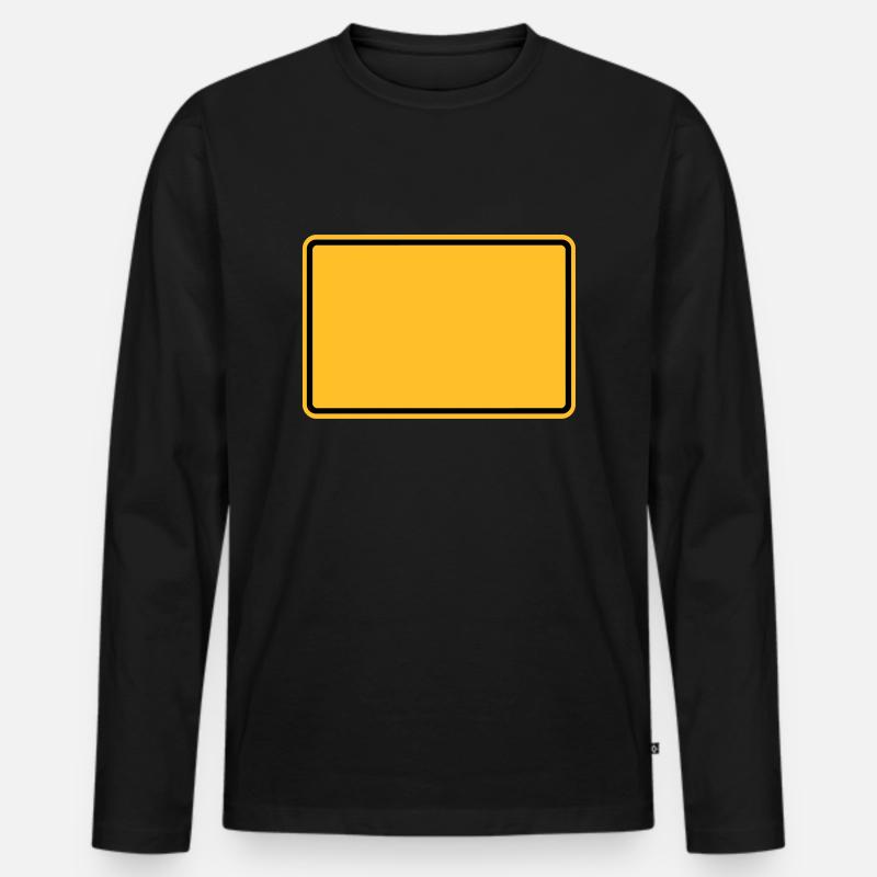 Ortsschild - Männer Premium Bio Langarmshirt - Schwarz