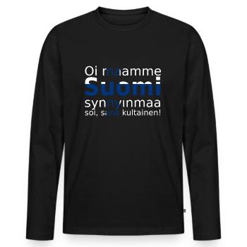 Suomi Finland Flag anthem Patriot - Männer Premium Bio Langarmshirt - Schwarz - Vorne - Nico (187cm)