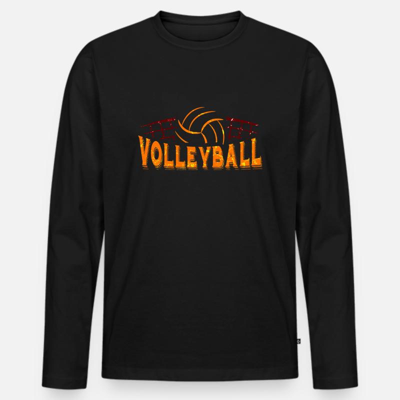 Volleyball - Männer Premium Bio Langarmshirt - Schwarz