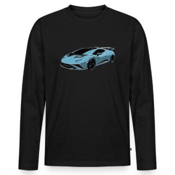 Sportwagen blau - Männer Premium Bio Langarmshirt - Schwarz - Vorne - Nico (187cm)