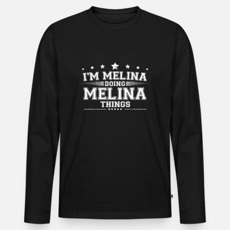 Melina - Männer Premium Bio Langarmshirt - Schwarz