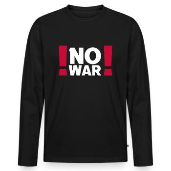 No War Peace Peace World Peace Ukraine - Men's Premium Organic Long Sleeve Shirt - black - Front - Nico (187cm)