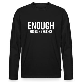 Genug gegen Waffengewalt - Männer Premium Bio Langarmshirt - Schwarz - Vorne - Nico (187cm)
