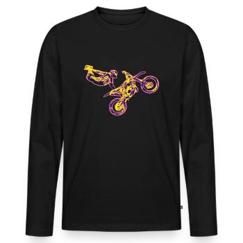 freestyler - T-shirt manches longues Premium bio Homme - noir - Devant - Nico (187cm)