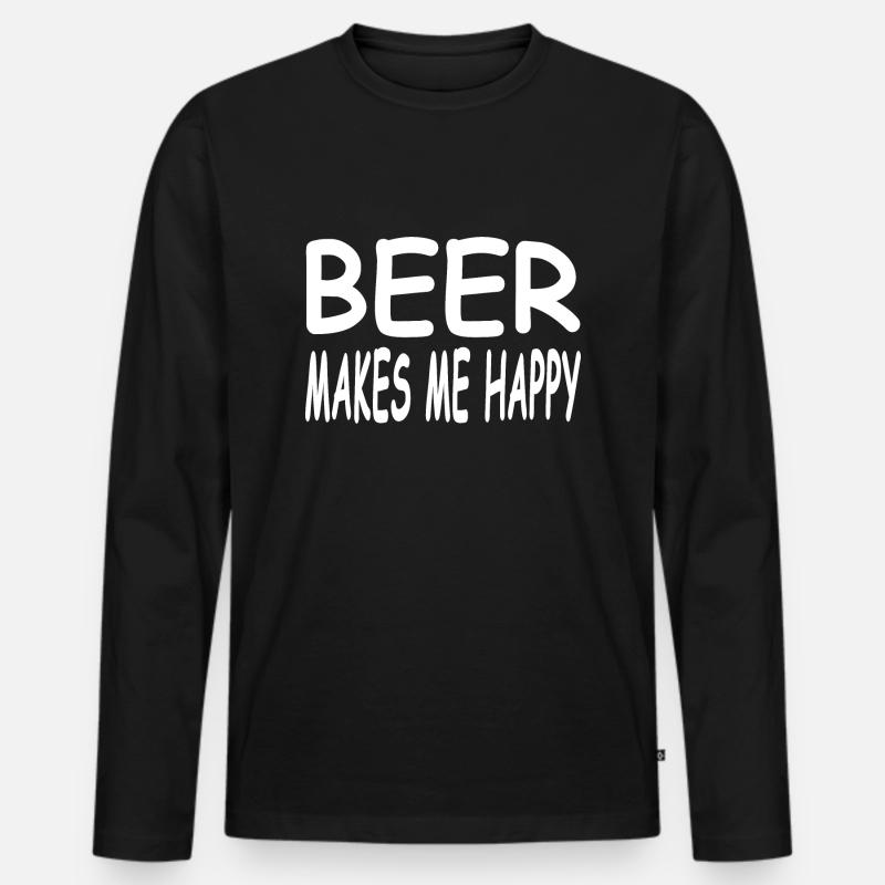 Bier - Männer Premium Bio Langarmshirt - Schwarz