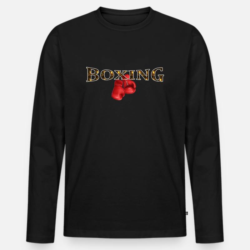 Boxen Lum Cru - Männer Premium Bio Langarmshirt - Schwarz