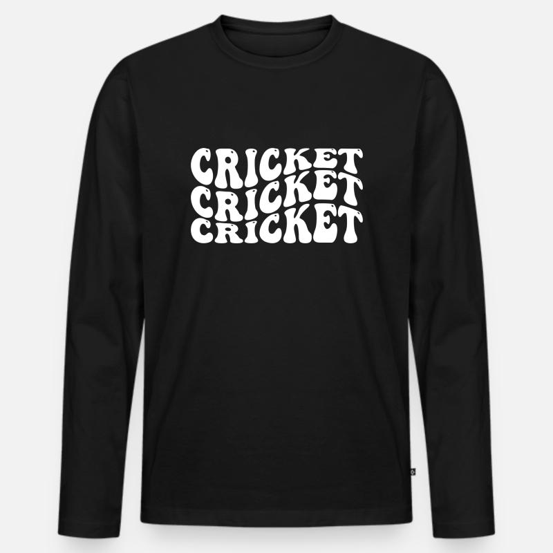 Cricket - Männer Premium Bio Langarmshirt - Schwarz