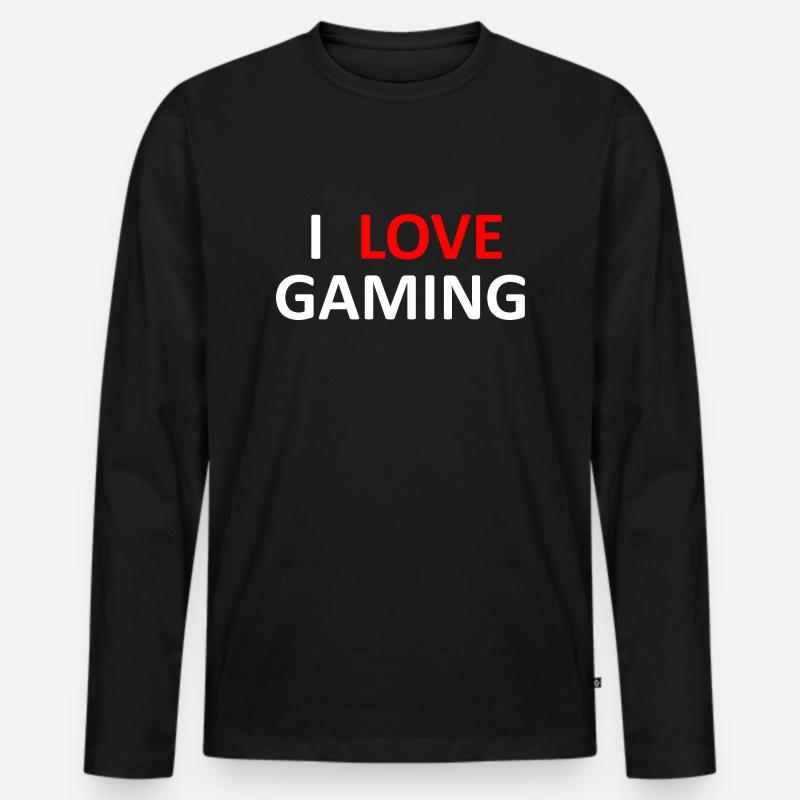 Game Gaming PC - Männer Premium Bio Langarmshirt - Schwarz