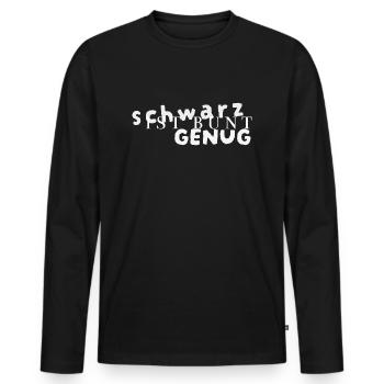 schwarz ist bunt - Männer Premium Bio Langarmshirt - Schwarz - Vorne - Nico (187cm)