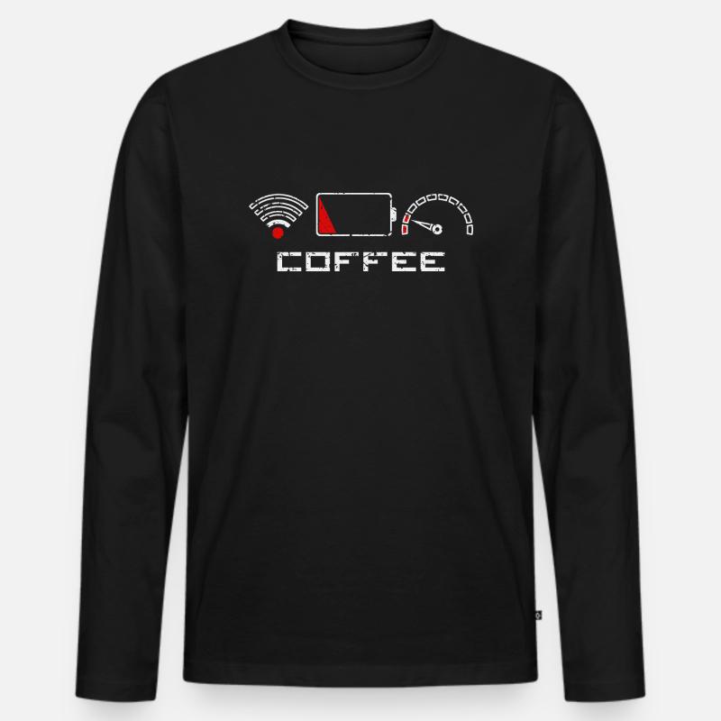 Coffee - Männer Premium Bio Langarmshirt - Schwarz