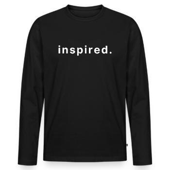 inspired. - Männer Premium Bio Langarmshirt - Schwarz - Vorne - Nico (187cm)