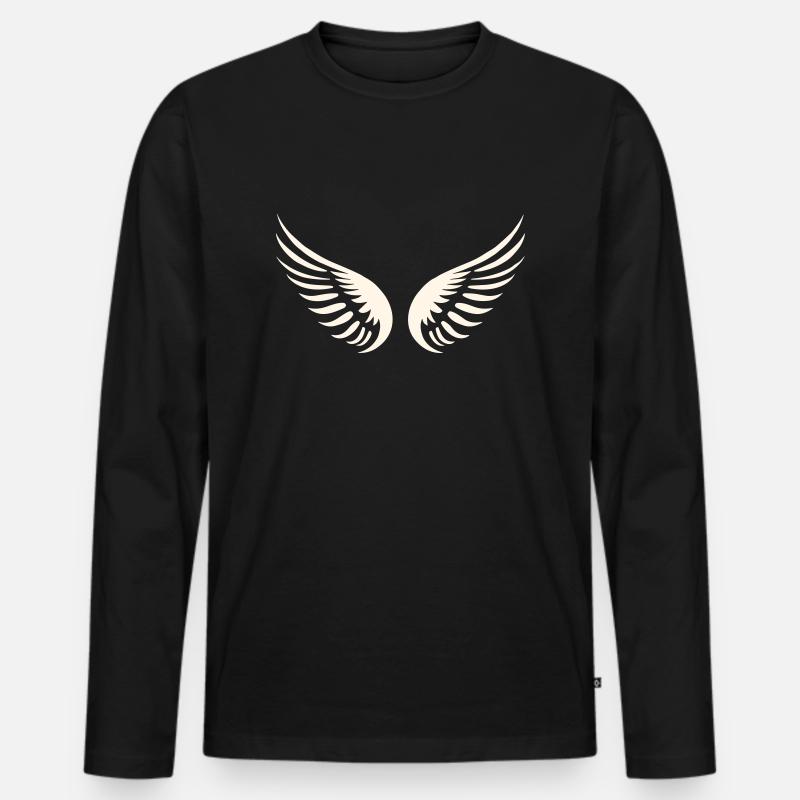 Schutzengel - Männer Premium Bio Langarmshirt - Schwarz
