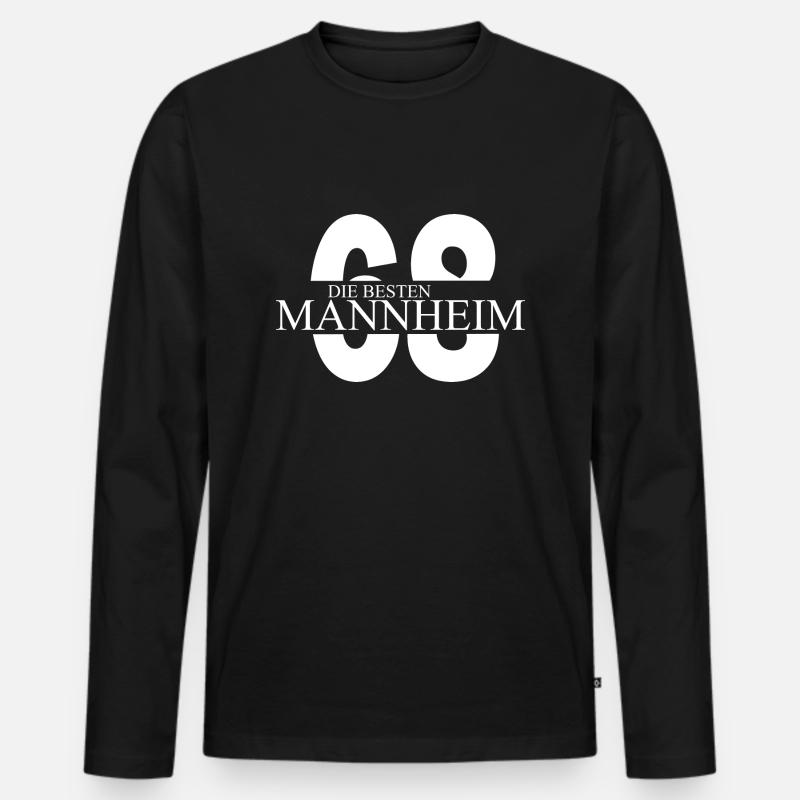 Mannheim Monnem Mannheimat - Männer Premium Bio Langarmshirt - Schwarz
