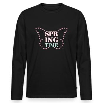 Spring Time - Spring is here! - Men's Premium Organic Long Sleeve Shirt - black - Front - Nico (187cm)