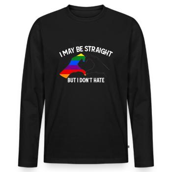 Je suis peut-être hétéro, mais je ne déteste pas soutenir les LGBT - T-shirt manches longues Premium bio Homme - noir - Devant - Nico (187cm)
