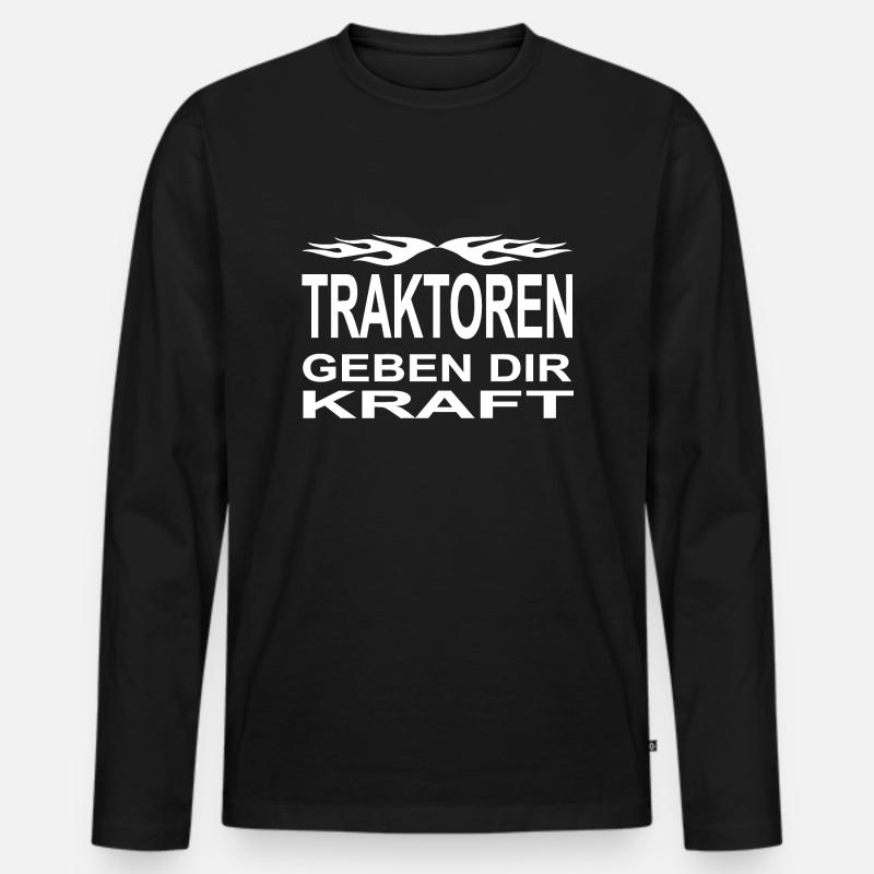 Traktor - Männer Premium Bio Langarmshirt - Schwarz