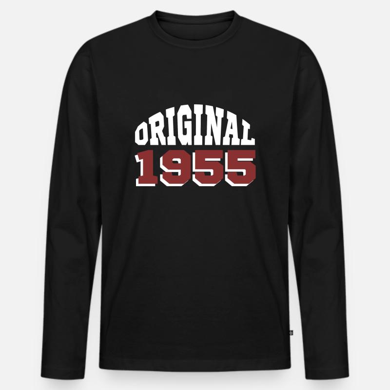 Original 1955 - Männer Premium Bio Langarmshirt - Schwarz