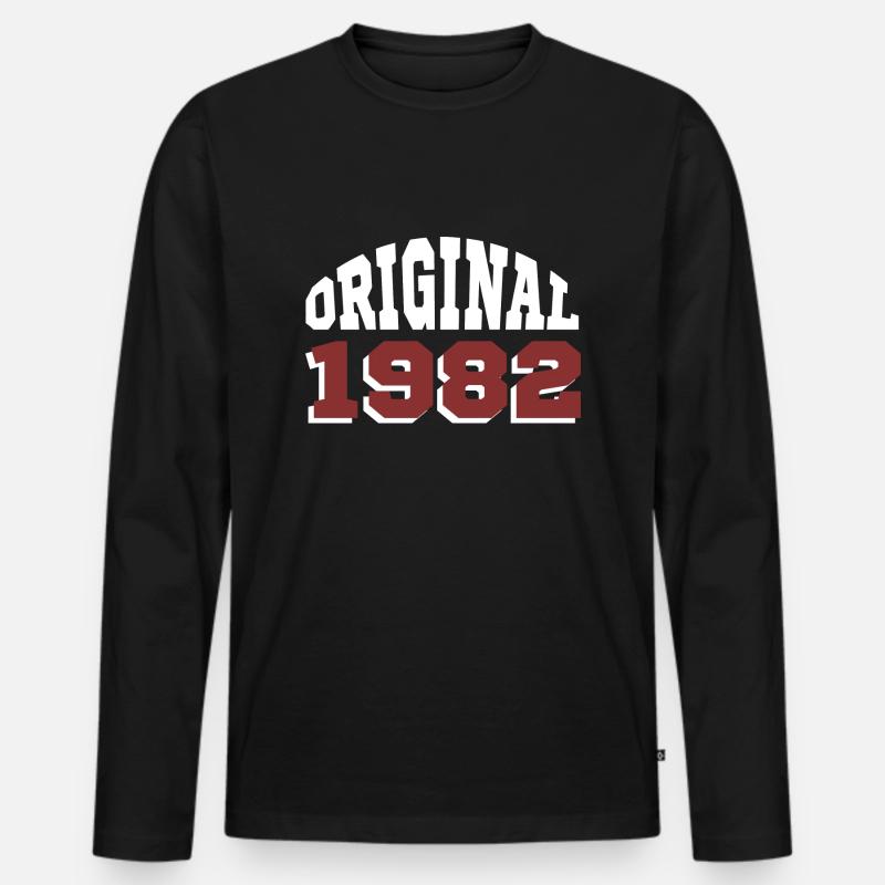 Original 1982 - Männer Premium Bio Langarmshirt - Schwarz