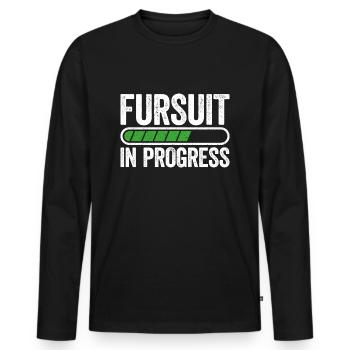 Fursuit in the works – Soon the time has come! - Men's Premium Organic Long Sleeve Shirt - black - Front - Nico (187cm)