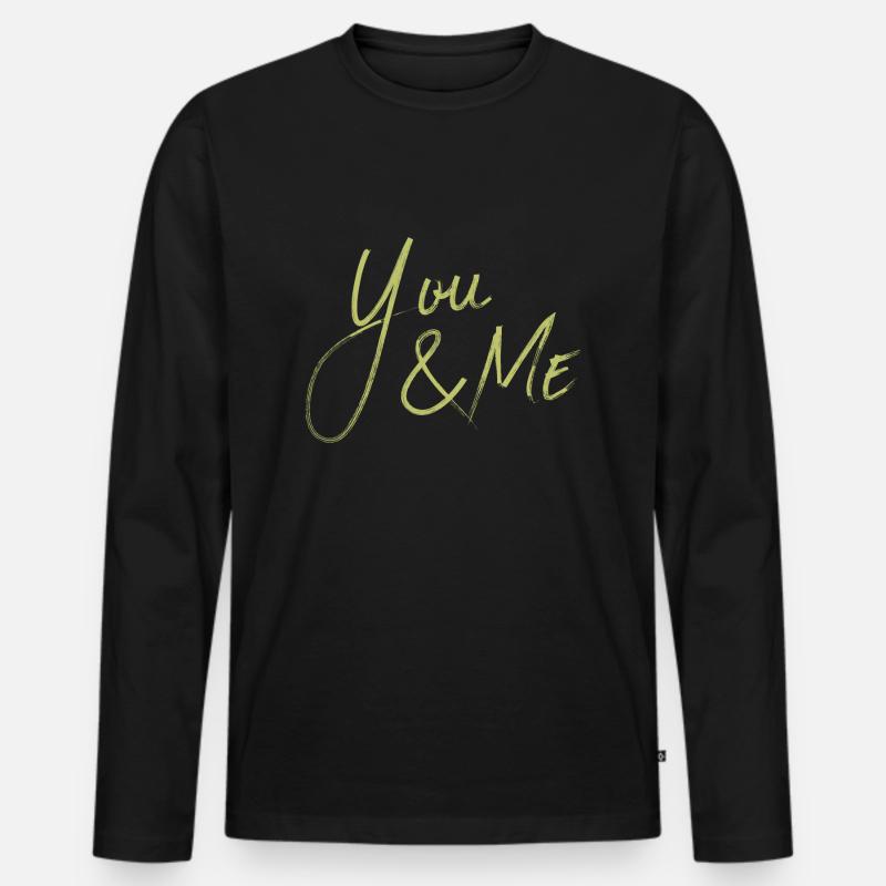 YOU & ME - Männer Premium Bio Langarmshirt - Schwarz