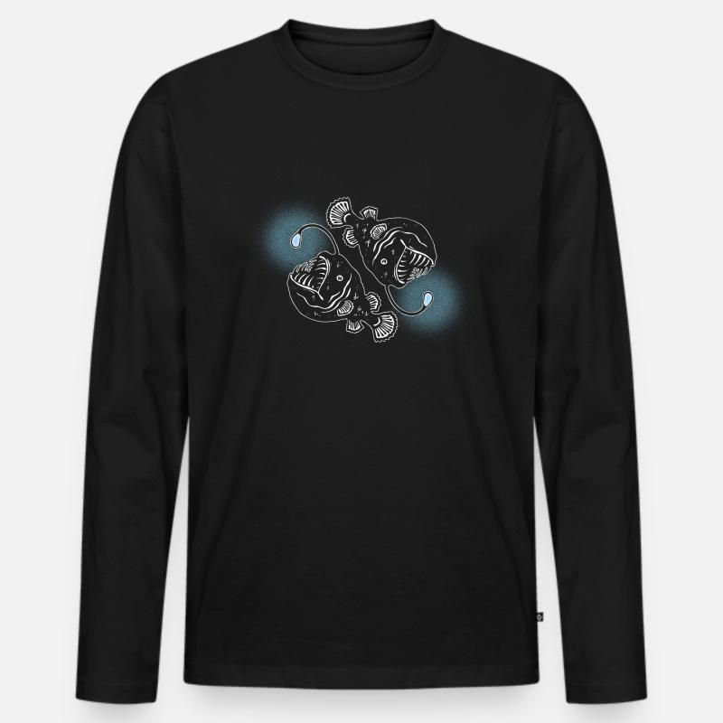 Anglerfische - Männer Premium Bio Langarmshirt - Schwarz